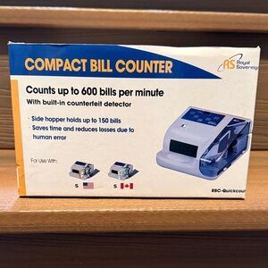 Royal Sovereign Compact Bill Counter - White and Blue